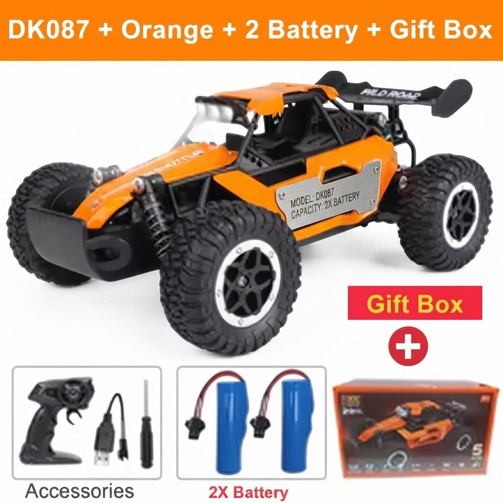 Daily dream Drift Racing Car, 2.4GHz Remote Control Off-Road Alloy Truck with LED Lights, High-Speed Climbing Vehicle Toy for Kids