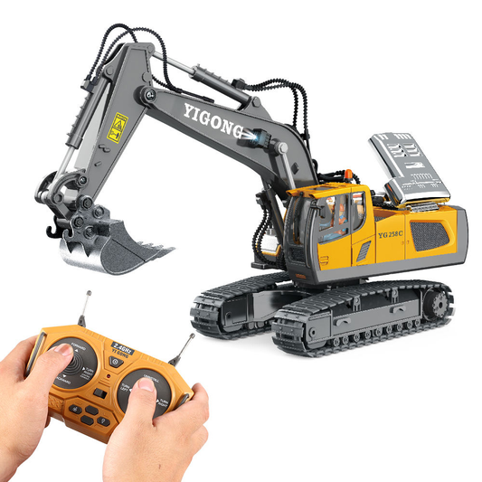 1:20 Scale RC Excavator Toy for Kids – 2.4GHz 11-Channel Remote Control Construction Truck with Lights and Music, Engineering Vehicle Educational Gift