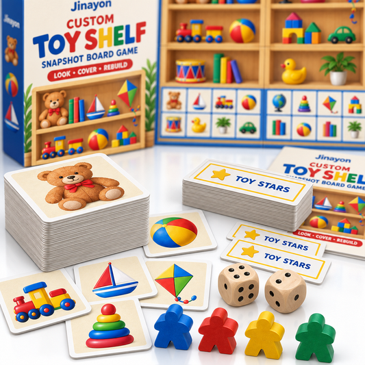 Jinayon Educational Board Game Shelf | Wooden Toy Storage Rack