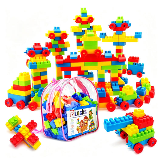 Large Plastic Building Blocks for Kids – Montessori DIY Construction Toy Set for Boys & Girls