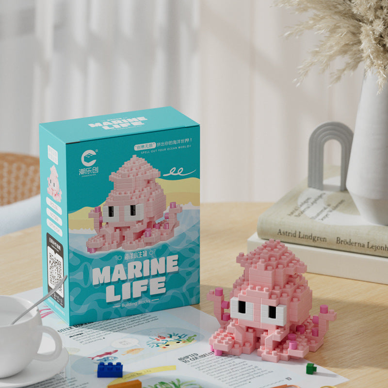 Sea World Mini Building Blocks Set – DIY Marine Animal Micro Bricks Educational Toy for Kids