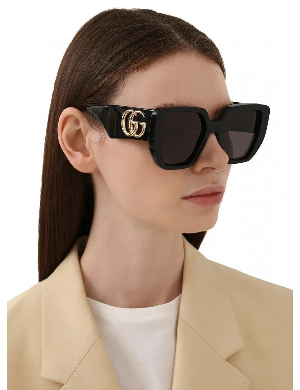 NEW GUCCI GG0956S 003 WOMEN BLACK OVERSIZED SUNGLASSES