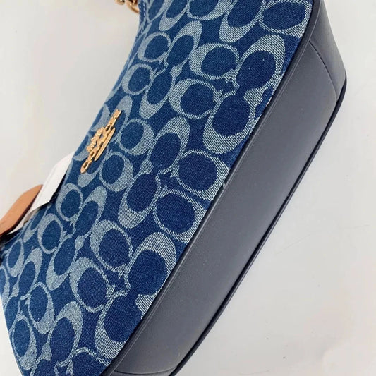 Coach CAF82 Denim/Natural Teri Shoulder Bag Signature Denim Outlet Free Shipping