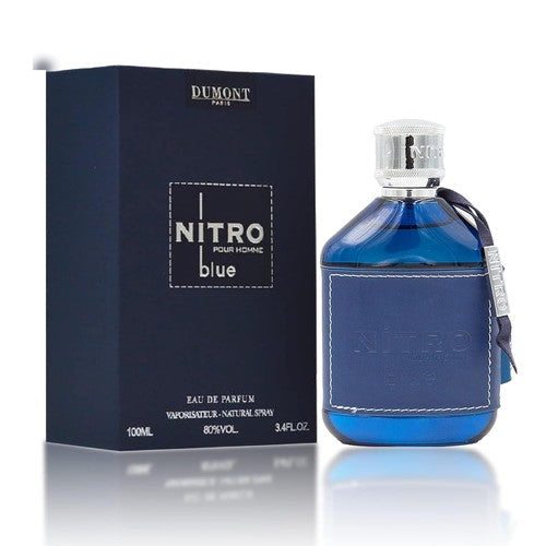 Dumont Nitro Blue 3.4 Fl Oz EDP for Men – Fresh Aquatic Floral Woody Fragrance