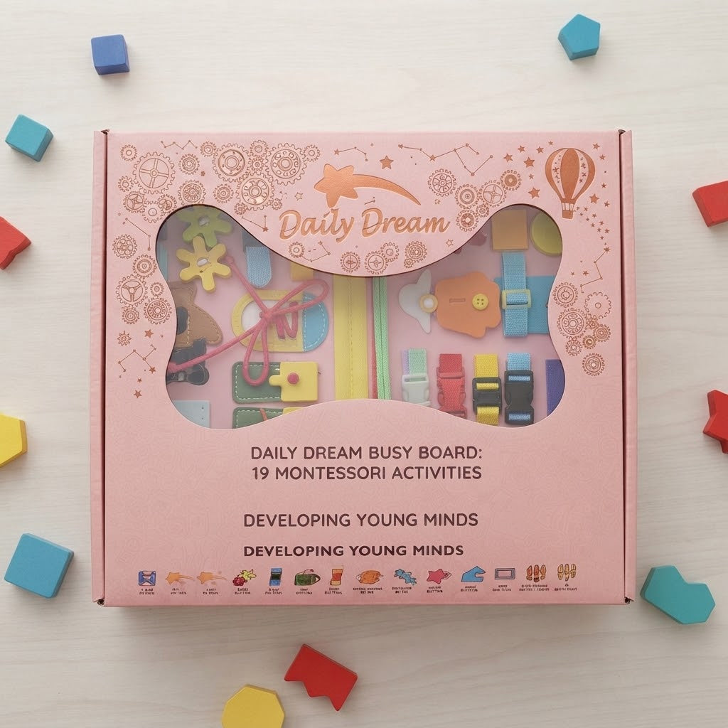 Montessori Felt Busy Board for Toddlers – Interactive Early Learning & Sensory Activity Toy