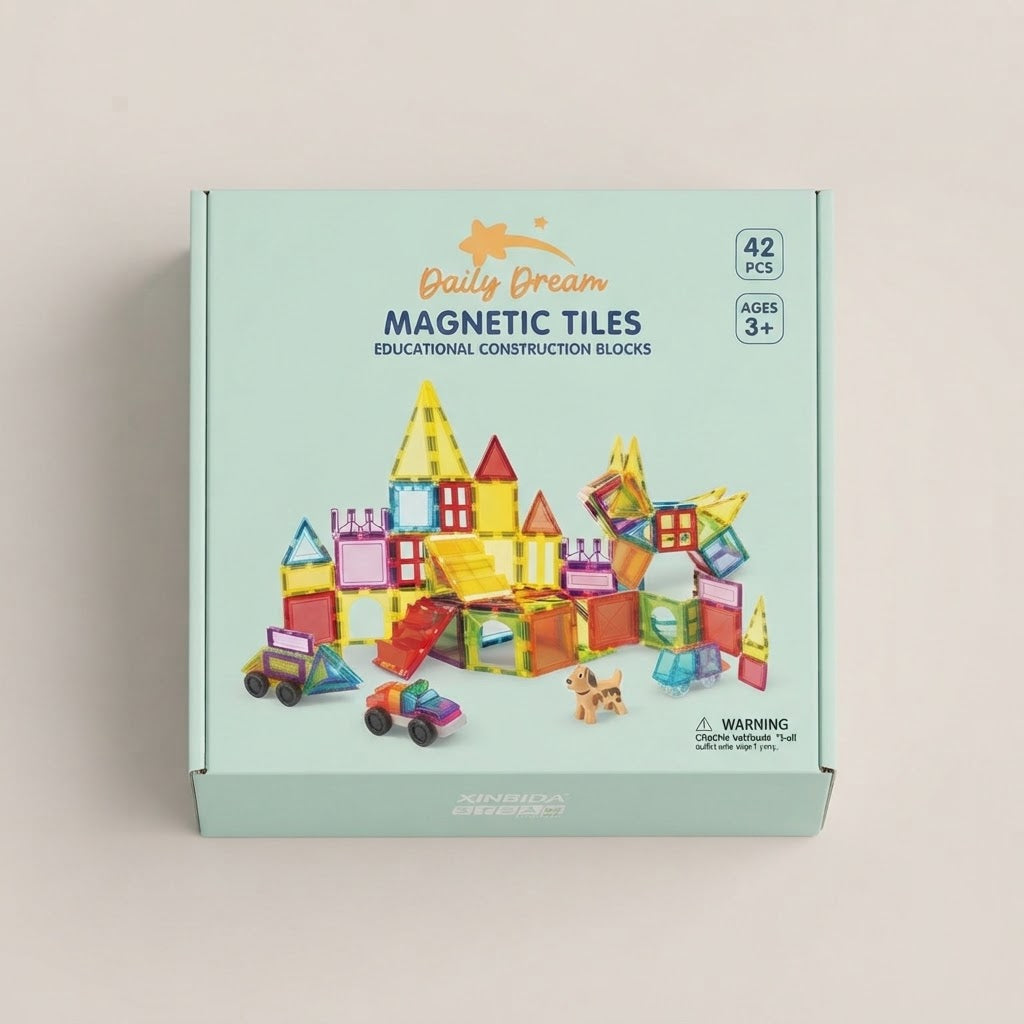3D Magnetic Building Blocks for Kids – DIY Clear Magnet Tiles STEM Construction & Educational Toy Set