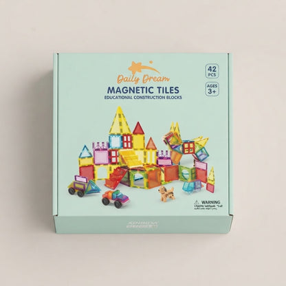 3D Magnetic Building Blocks for Kids – DIY Clear Magnet Tiles STEM Construction & Educational Toy Set