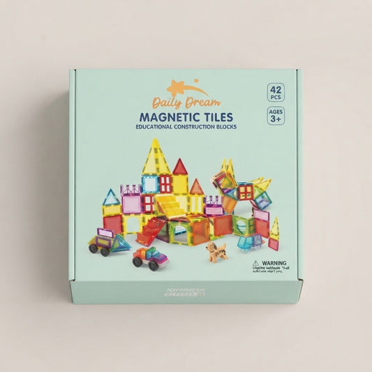 3D Magnetic Building Blocks for Kids – DIY Clear Magnet Tiles STEM Construction & Educational Toy Set