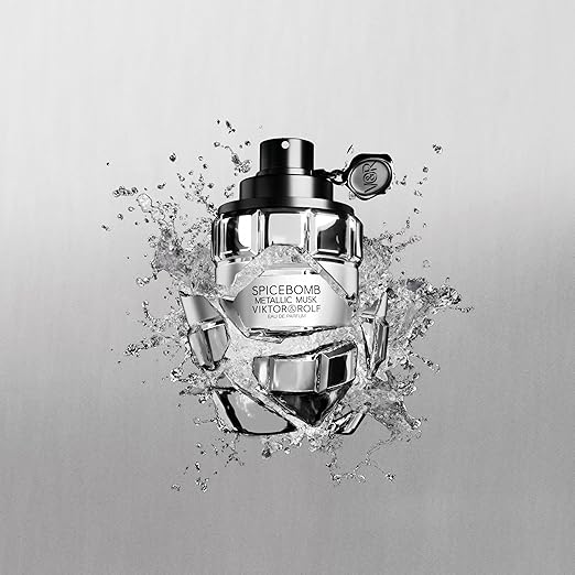 Viktor&Rolf - Spicebomb Metallic Musk - Eau de Parfum - Cologne for Men - Ambery Fragrance - With Warm Musk, Silver Suede & Black Pepper