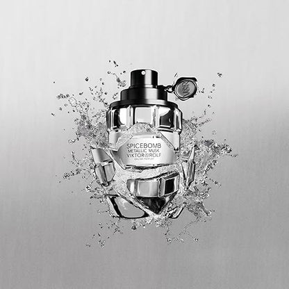 Viktor&Rolf - Spicebomb Metallic Musk - Eau de Parfum - Cologne for Men - Ambery Fragrance - With Warm Musk, Silver Suede & Black Pepper