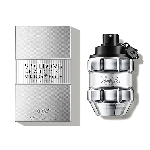 Viktor&Rolf - Spicebomb Metallic Musk - Eau de Parfum - Cologne for Men - Ambery Fragrance - With Warm Musk, Silver Suede & Black Pepper