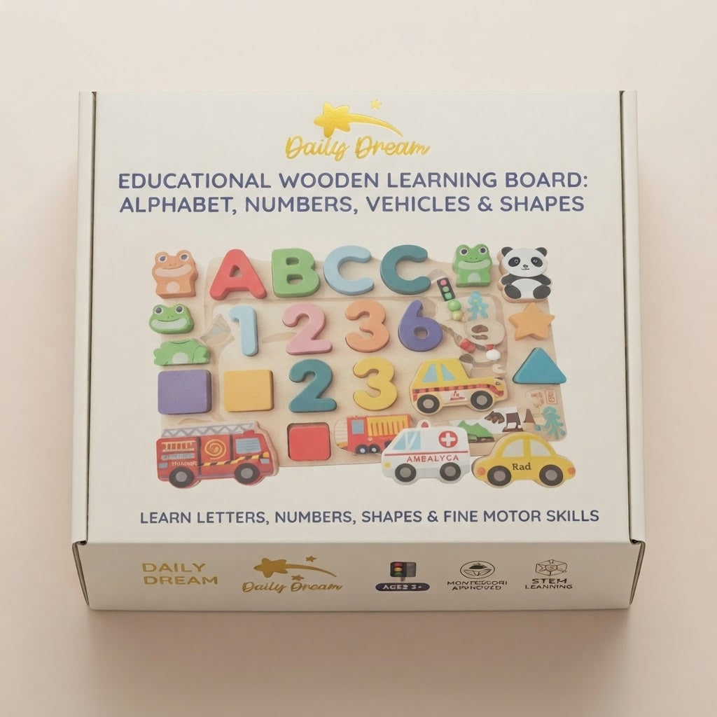 Qiaike Montessori Wooden Matching Puzzle Board for Kids – Educational Number Matching & Fine Motor Skills Learning Toy