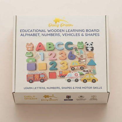 Qiaike Montessori Wooden Matching Puzzle Board for Kids – Educational Number Matching & Fine Motor Skills Learning Toy