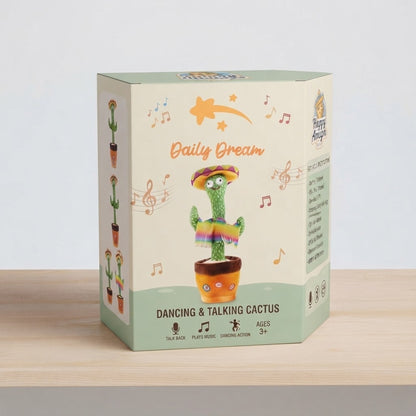 Daily dream dancing Talking Cactus Toy for Kids – Singing, Recording, Voice Repeating, Mimicking & Light-Up Plush Toy Gift