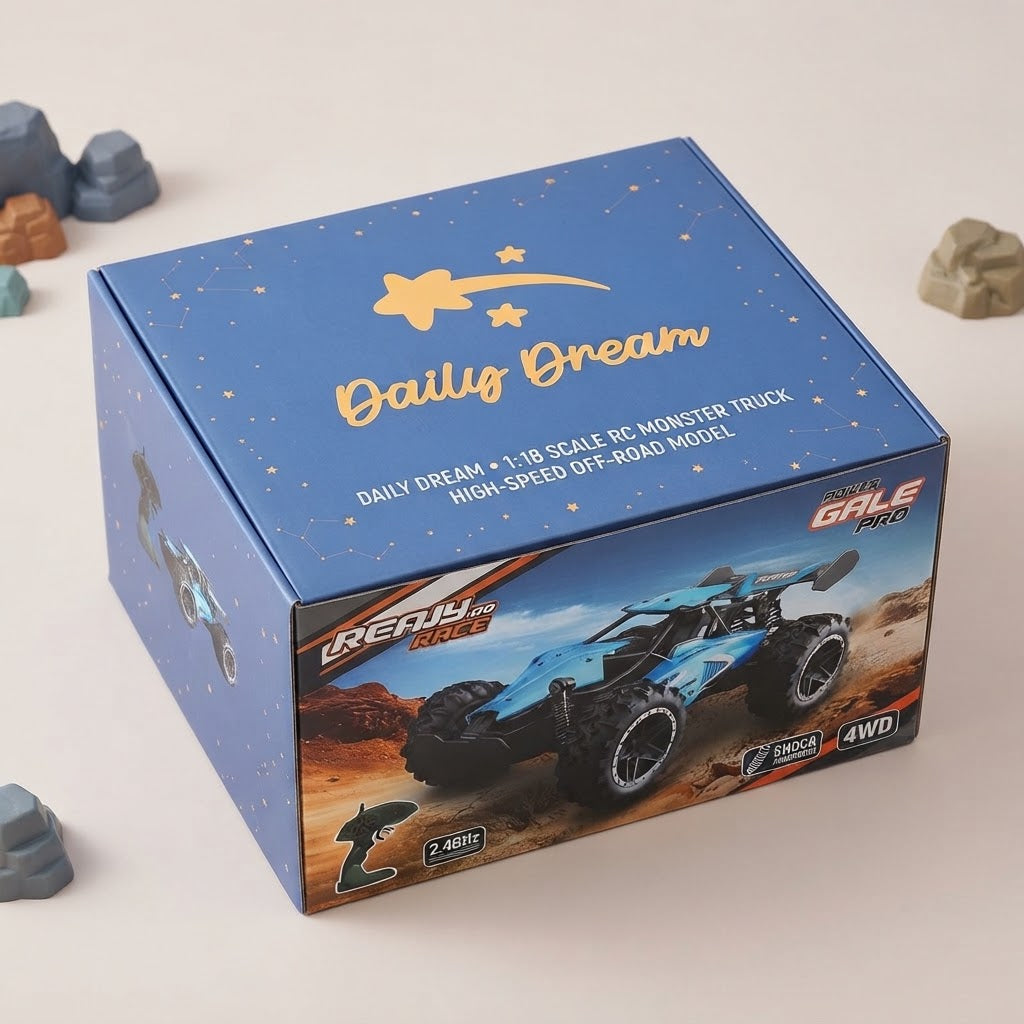 2.4GHz RC Racing Car for Kids – High-Speed Alloy Remote Control Toy Vehicle, USB Rechargeable Racing Car with Easy Assembly
