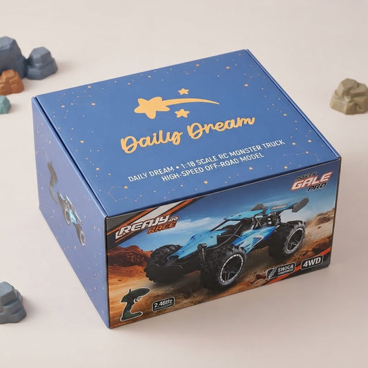 2.4GHz RC Racing Car for Kids – High-Speed Alloy Remote Control Toy Vehicle, USB Rechargeable Racing Car with Easy Assembly