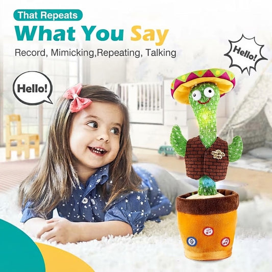 Daily dream dancing Talking Cactus Toy for Kids – Singing, Recording, Voice Repeating, Mimicking & Light-Up Plush Toy Gift