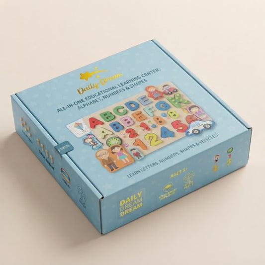 7-in-1 Montessori Wooden Educational Toy for Kids – Math, Number Matching, Shape Sorting & Magnetic Fishing Game