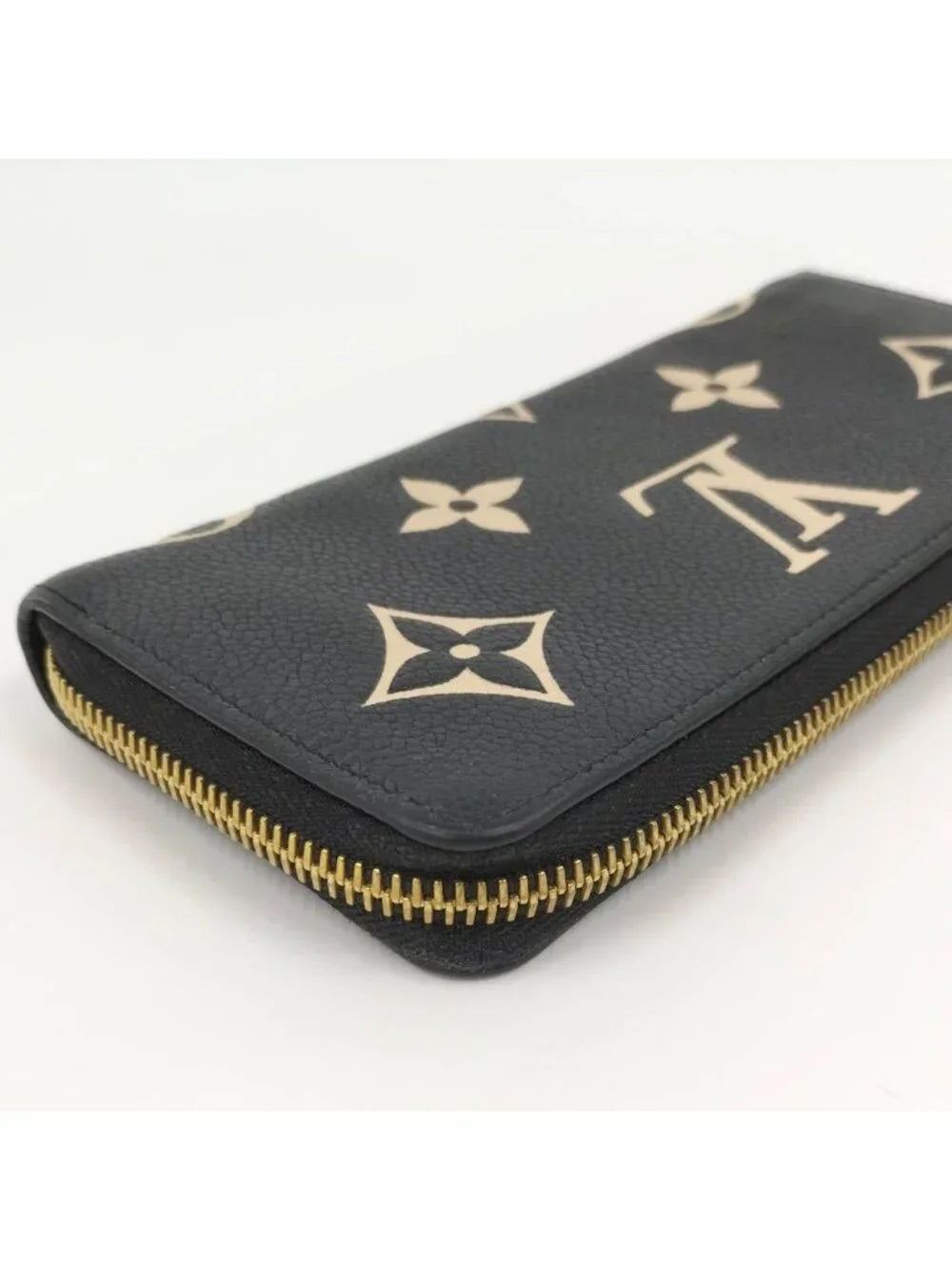 Louis Vuitton Portefeuille Clemence Zip Around Wallet Monogram Empreinte Bicolor