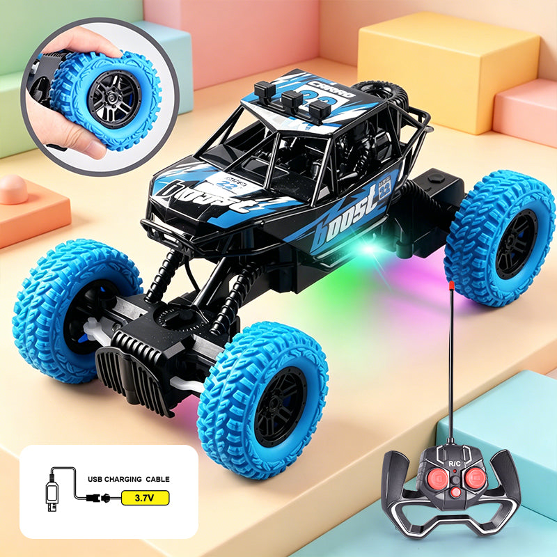 RC Off-Road Climbing Car for Kids – USB Rechargeable Remote Control Racing Vehicle with Lights, All-Terrain Toy Car, Birthday Gift for Boys and Girls