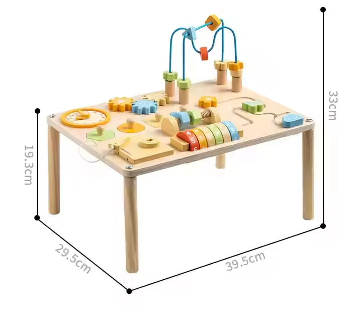 8-in-1 Montessori Wooden Sensory Activity Table for Toddlers – Baby Educational Learning Board & Preschool Toy