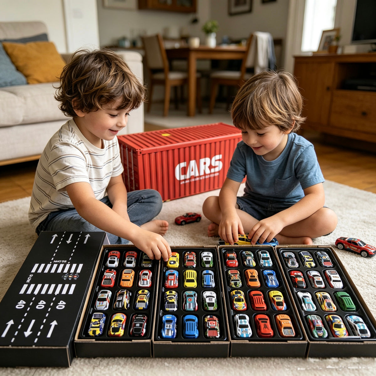 Mini Pull-Back Toy Cars Set – Alloy Vehicle Collection with Storage Container, Kids Racing Toys & Birthday Gift