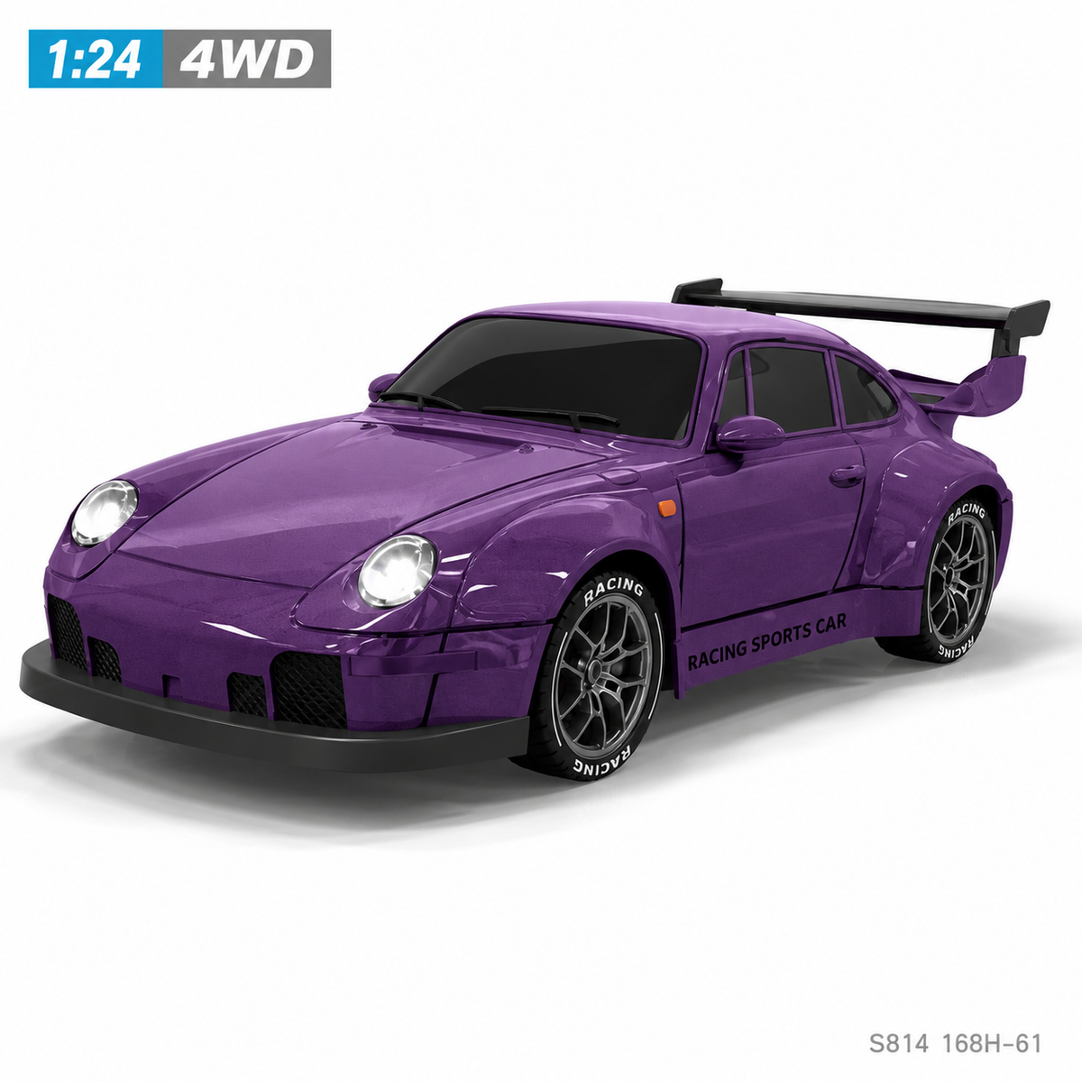 4WD RC Drift Racing Car for Kids – 2.4GHz Remote Control Sports Car with Controllable Front and Rear LED Lights, Rechargeable Electric Toy Vehicle