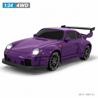 4WD RC Drift Racing Car for Kids – 2.4GHz Remote Control Sports Car with Controllable Front and Rear LED Lights, Rechargeable Electric Toy Vehicle