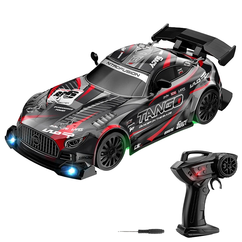 1:24 Scale RC Drift Car for Kids – 2.4GHz 4-Channel Remote Control Racing Car, High-Speed Electric Sports Vehicle with Metal Components and LED Lights