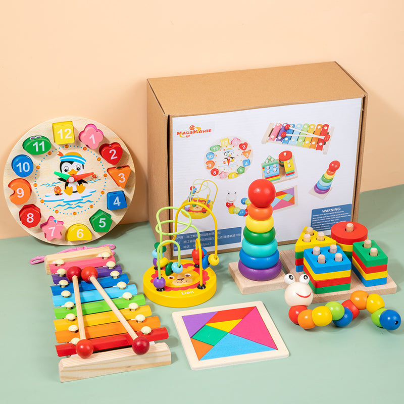 Montessori Wooden Musical Toy Set for Kids – Xylophone Piano, Bead Maze & Early Learning Activities