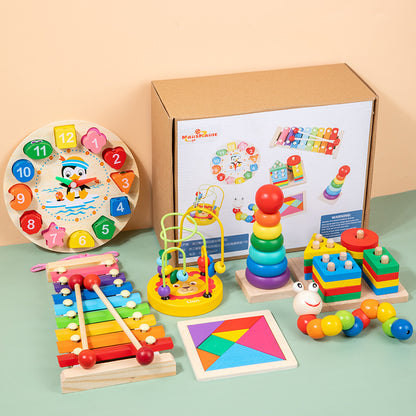 Montessori Wooden Musical Toy Set for Kids – Xylophone Piano, Bead Maze & Early Learning Activities