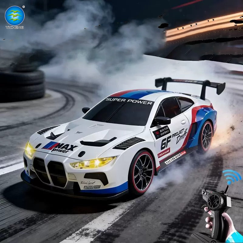 1:24 Scale RC Drift Car – 2.4GHz 4WD Remote Control Racing Car with Full Proportional Control, LED Lights and High-Speed Performance for Kids and Adults