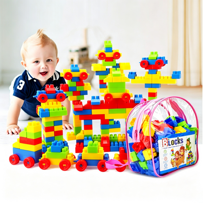 Large Plastic Building Blocks for Kids – Montessori DIY Construction Toy Set for Boys & Girls