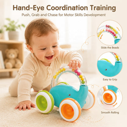 Montessori Baby Elephant Rolling Toy – Sensory & Fine Motor Skills Development Toy for Infants 3M+