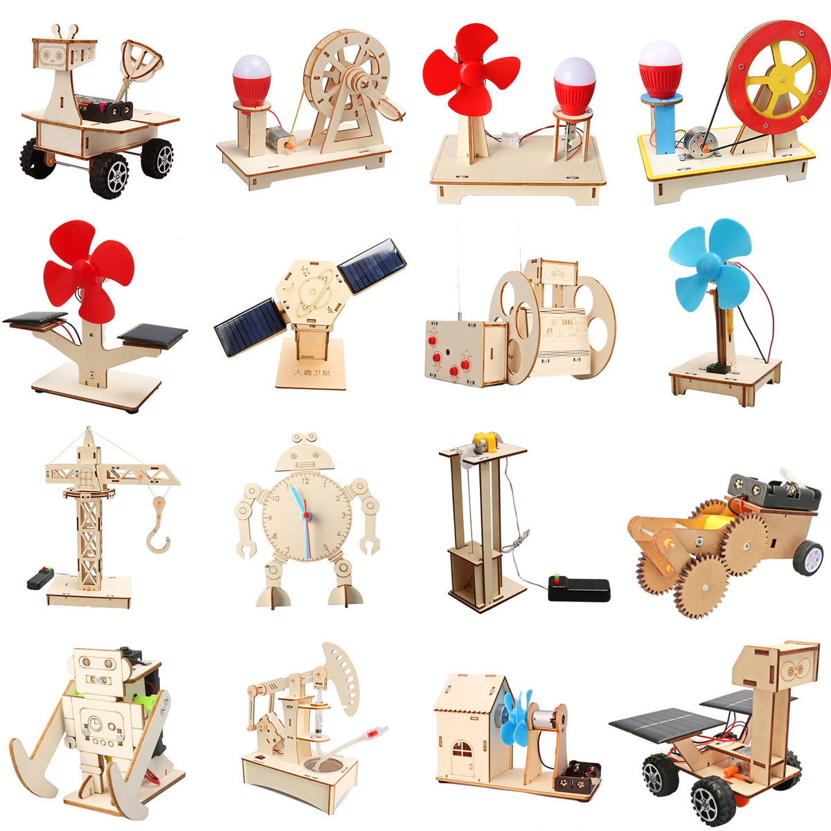 DElight Share Wooden STEM Science & Engineering Kit for Kids – Educational DIY Learning Toy