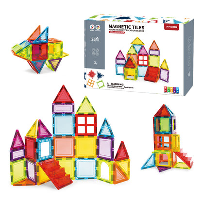 3D Magnetic Building Blocks for Kids – DIY Clear Magnet Tiles STEM Construction & Educational Toy Set