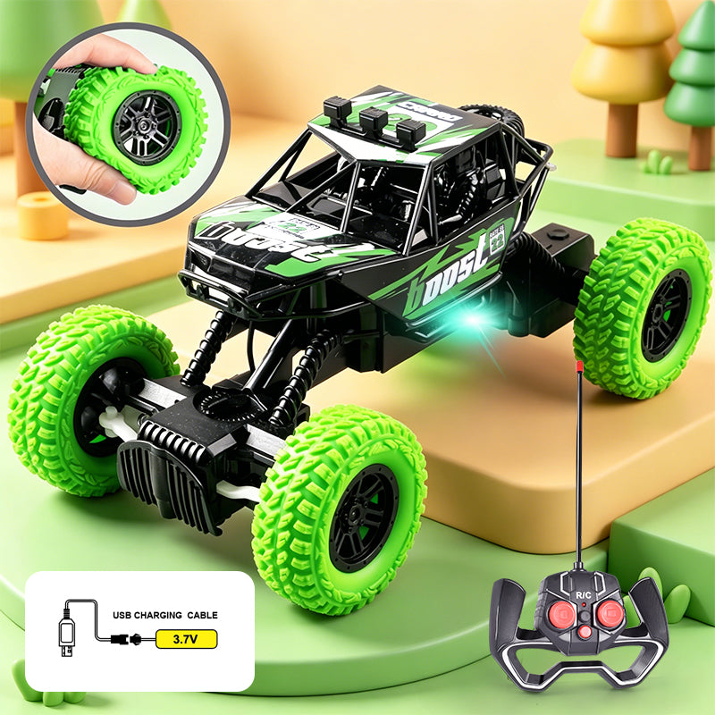 RC Off-Road Climbing Car for Kids – USB Rechargeable Remote Control Racing Vehicle with Lights, All-Terrain Toy Car, Birthday Gift for Boys and Girls