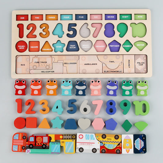 Wooden Montessori Matching Puzzle Board for Kids – Educational Shape Matching Toy for Fine Motor Skills