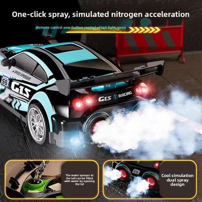 Electric RC Drift Car for Kids – 4WD Sports Racing Toy with Spray Effect, LED Lights and Multi-Function Features, Indoor Racing Car Birthday Gift
