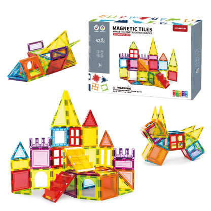3D Magnetic Building Blocks for Kids – DIY Clear Magnet Tiles STEM Construction & Educational Toy Set