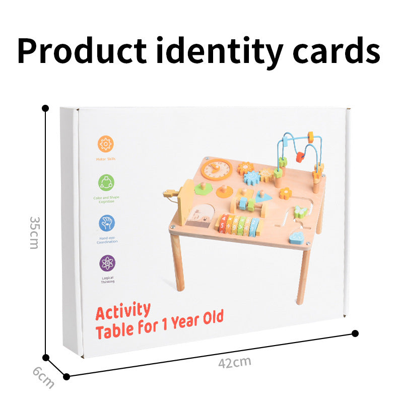 8-in-1 Montessori Wooden Sensory Activity Table for Toddlers – Baby Educational Learning Board & Preschool Toy