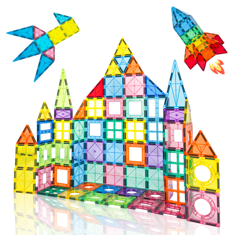 3D Magnetic Building Tiles for Kids – DIY Construction Blocks STEM Educational Toy Set