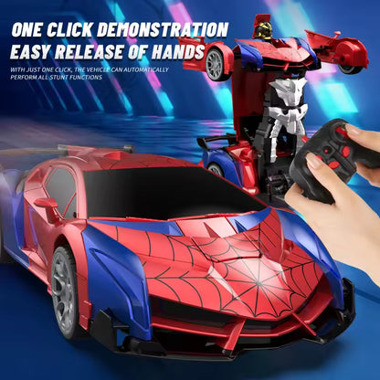 1:18 Scale RC Deformation Spider Robot Car – 2.4GHz Remote Control Transforming Toy with One-Button Conversion and 360° Rotation, Gift for Kids