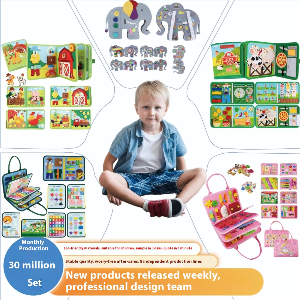 Montessori Felt Busy Book for Kids – Interactive Sensory Activity Book & Early Learning Toy