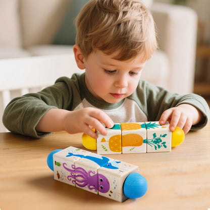 Infant & Toddler Educational Building Blocks – Rotating Puzzle Toy for Fine Motor Skills and Logical Thinking
