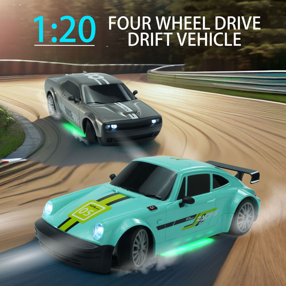 1:20 Scale RC Stunt Racing Car for Kids – High-Speed Electric 4WD Drift Car, Remote Control Sports Vehicle for Boys and Girls