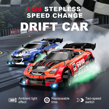 1:24 Scale RC Drift Car for Kids – 2.4GHz 4WD Remote Control Sports Racing Car, High-Speed Mini Electric RC Vehicle, Gift for Boys and Girls