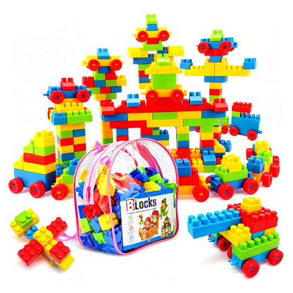 Large Plastic Building Blocks for Kids – Montessori DIY Construction Toy Set for Boys & Girls