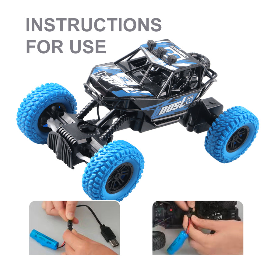 RC Off-Road Climbing Car for Kids – USB Rechargeable Remote Control Racing Vehicle with Lights, All-Terrain Toy Car, Birthday Gift for Boys and Girls