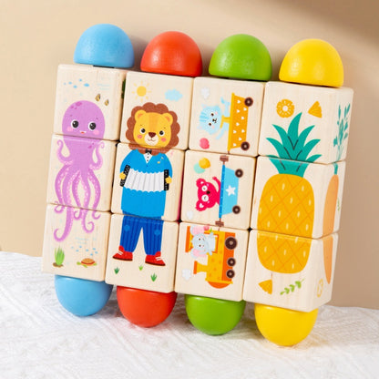Infant & Toddler Educational Building Blocks – Rotating Puzzle Toy for Fine Motor Skills and Logical Thinking
